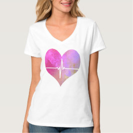 Herz des Aquarell-EKG T-Shirt