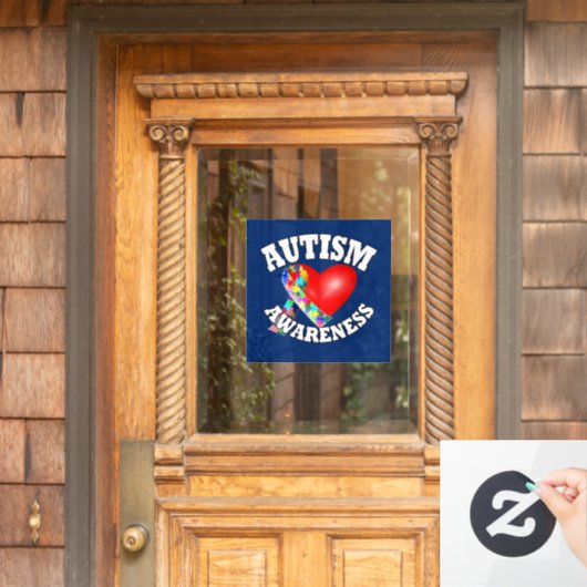 Herz des Autismus Fensteraufkleber (Haustür)