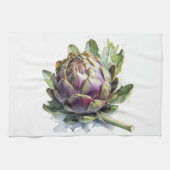 Herz des Gartens: Artichoke in Wasserfarbe Geschirrtuch (Horizontal)