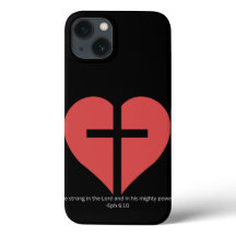 Herz des Glaubens Cross Phone Case - Ephesians 6:1