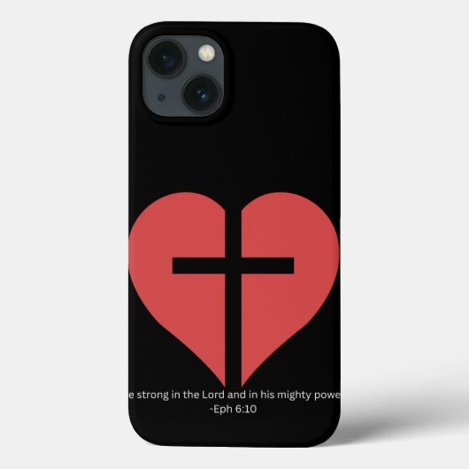 Herz des Glaubens Cross Phone Case - Ephesians 6:1 (Rückseite)