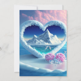 Herz des Gletschers: Polar Charm Wedding Einladung