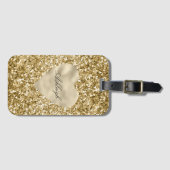 Herz des Goldenen Glitzer Personalisiert Gepäckanhänger (Vorderseite (Horizontal))