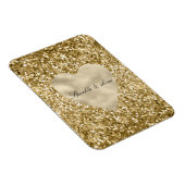 Herz des Goldenen Glitzer Personalisiert Magnet (Rechte Seite)