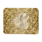 Herz des Goldenen Glitzer Personalisiert Magnet (Horizontal)