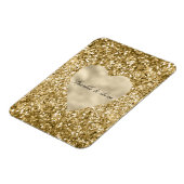 Herz des Goldenen Glitzer Personalisiert Magnet (Linke Seite)