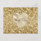 Herz des Goldenen Glitzer Personalisiert Postkarte (Vorderseite)
