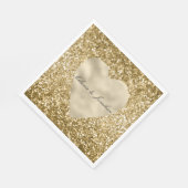 Herz des Goldenen Glitzer Personalisiert Serviette (Ecke)