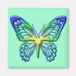Herz des Goldenen Schmetterlings Magnet