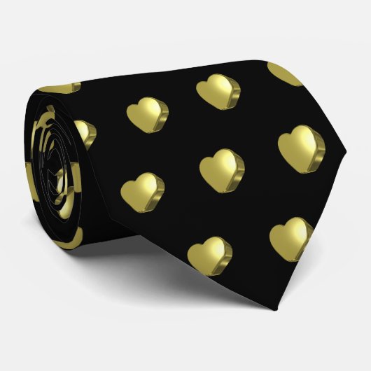 Herz des Goldes Krawatte (Gerollt)