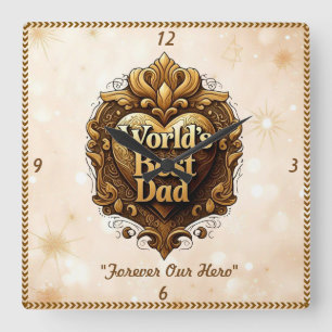 "Herz des Goldes" Quadratische Wanduhr