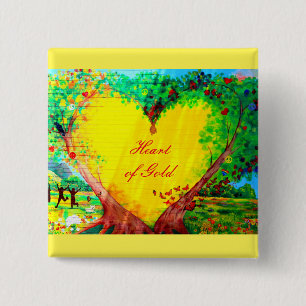 Herz des Goldknopfes 2 Button