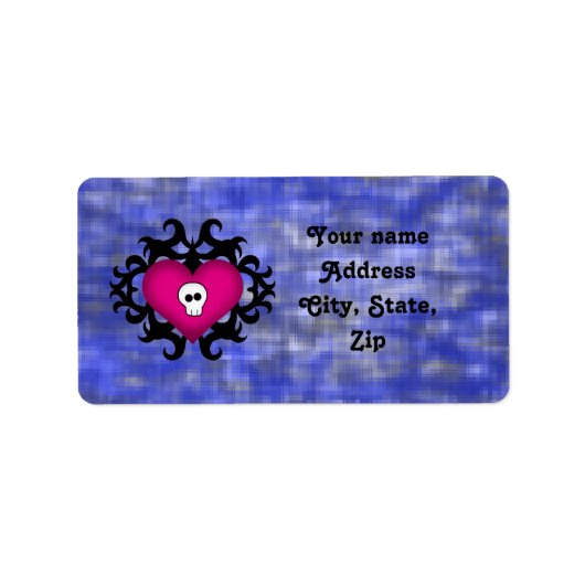 Herz des gotischen Schädels Adressaufkleber (Vorne)