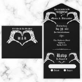 Herz des gotischen Schädels All In One Einladung