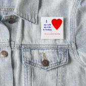 Herz des Hockey-I meine Ehefrau Button (Beispiel)