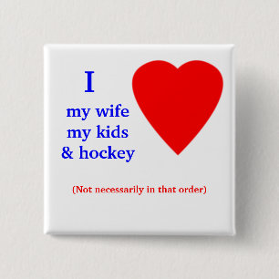 Herz des Hockey-I meine Ehefrau Button
