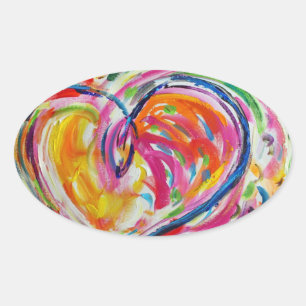 Herz des Joy Painting Stickers Art Labels