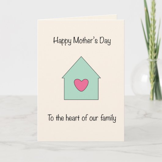 Herz des Muttertags unserer Familie Feiertagskarte (Vorderseite)