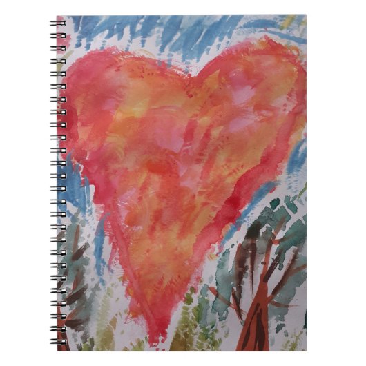 Herz des Planet Spiral Notebook Notizblock (Vorderseite)