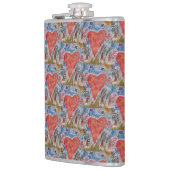 Herz des Planeten Vinyl Wrapped Flask Flachmann (Links)