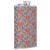 Herz des Planeten Vinyl Wrapped Flask Flachmann (Rechts)
