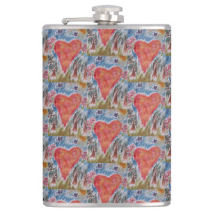 Herz des Planeten Vinyl Wrapped Flask Flachmann