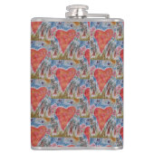 Herz des Planeten Vinyl Wrapped Flask Flachmann (Rückseite)