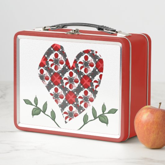 Herz des Prüfzeichens Metall Brotdose (Beispiel)