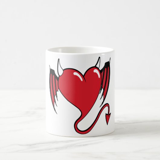 Herz des roten Teufels Kaffeetasse (Mittel)