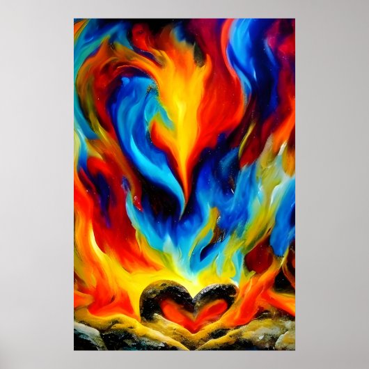 Herz des Steins in Flammen II Poster (Vorne)