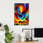 Herz des Steins in Flammen II Poster (Heimbüro)