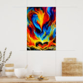 Herz des Steins in Flammen II Poster (Küche)