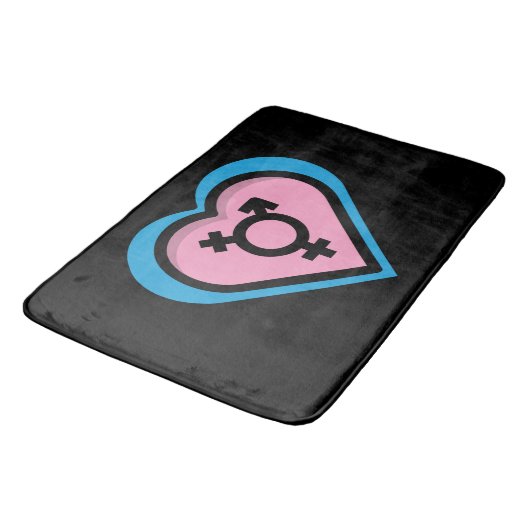 Herz des Trans Pride Bath Mat Badematte (Schrägansicht)