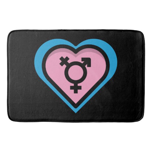 Herz des Trans Pride Bath Mat Badematte (Vorderseite)