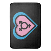Herz des Trans Pride Bath Mat Badematte (Vorderseite Vertikal)