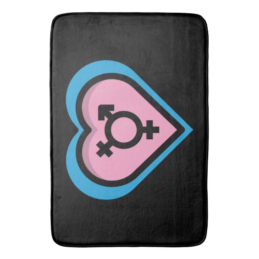 Herz des Trans Pride Bath Mat Badematte (Vorderseite Vertikal)
