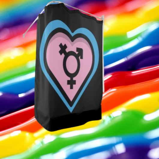 Herz des Trans Pride Duschvorhangs Duschvorhang
