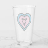 Herz des Trans Pride Pint Glases Glas (Rückseite)