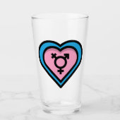 Herz des Trans Pride Pint Glases Glas (Vorderseite)