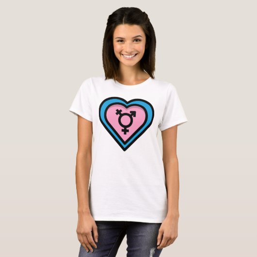 Herz des Trans Pride T-Shirts (Vorne ganz)