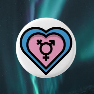 Herz des Trans-Stolz-Buttons Button
