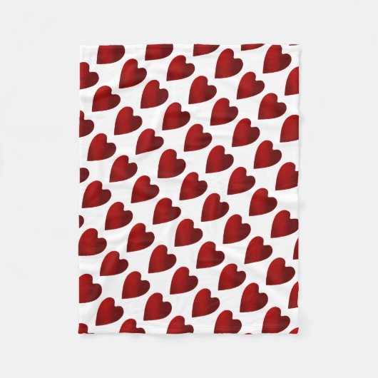 Herz des Valentinstags rot-weiß Fleecedecke (Vorderseite)