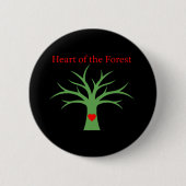 Herz des Waldes | Minimalistischer Naturliebe-Baum Button (Vorderseite)