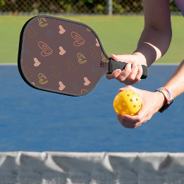 Herz-Design Brauner Hintergrund Pickleball-Schläge Pickleball Schläger