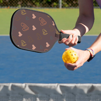 Herz-Design Brauner Hintergrund Pickleball-Schläge Pickleball Schläger