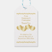 Herz Design Gold farbige Hochzeit Geschenkanhänger (Rückseite)