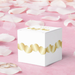 Herz Design Gold farbige Hochzeit Geschenkschachtel