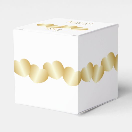 Herz Design Gold farbige Hochzeit Geschenkschachtel (Vorderseite)