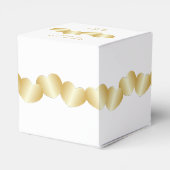 Herz Design Gold farbige Hochzeit Geschenkschachtel (Rückseite)