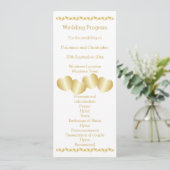 Herz Design Gold farbige Hochzeit Programm (Stehend Vorderseite)